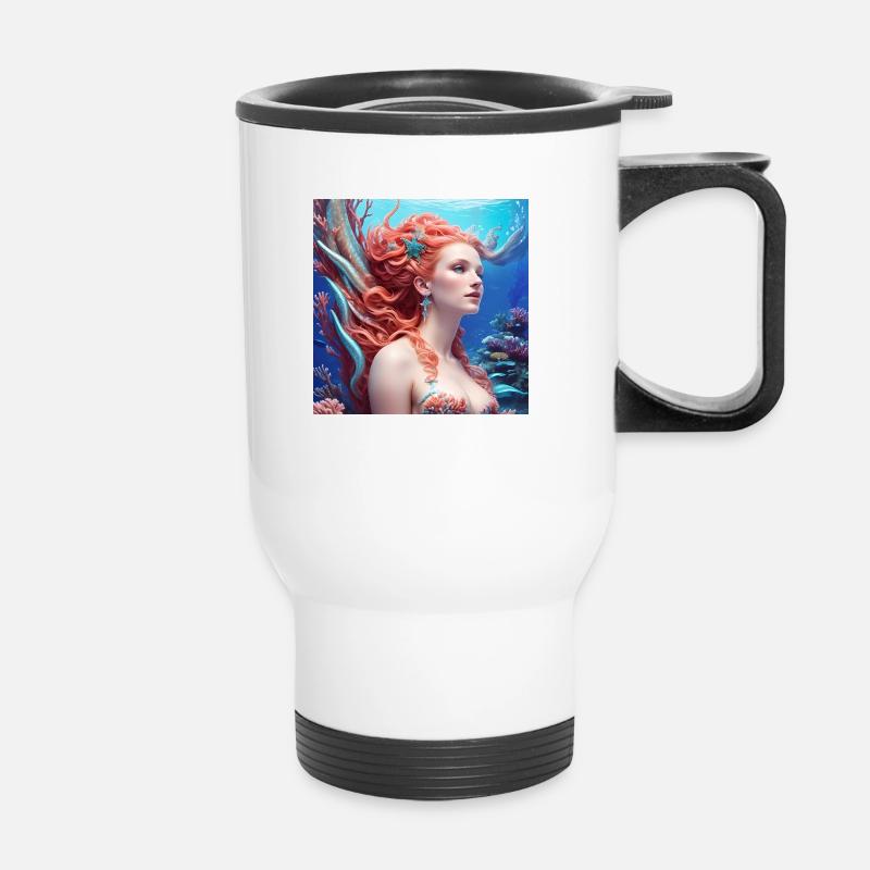 Meerjungfrau - Thermobecher mit Tragegriff - Weiß