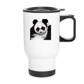 Panda hanging - Thermobecher mit Tragegriff - Weiß - Vorne