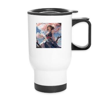 Anime Girl Sits Tall Sublime - Thermal mug with handle - white - Front