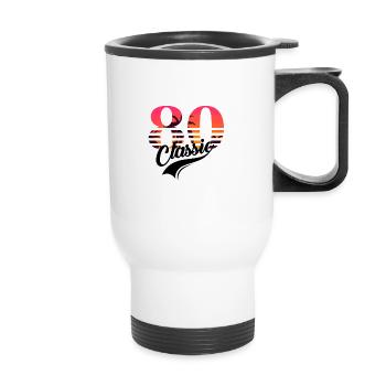 Vintage 1980-80th Anniversary - Thermal mug with handle - white - Front