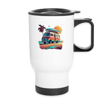 CAMPER VAN - Thermal mug with handle - white - Front
