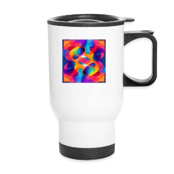 Abstract - Thermal mug with handle - white - Front