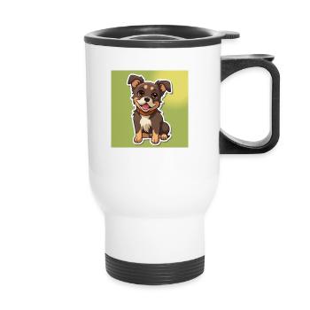 Dessin animé de chien 8 - Tasse isotherme avec poignée - blanc - Devant