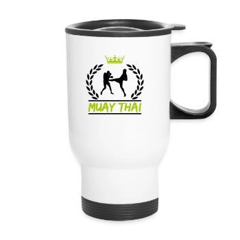 Muay Thai - Thermal mug with handle - white - Front