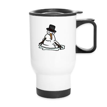 Melting Snowman - Thermal mug with handle - white - Front