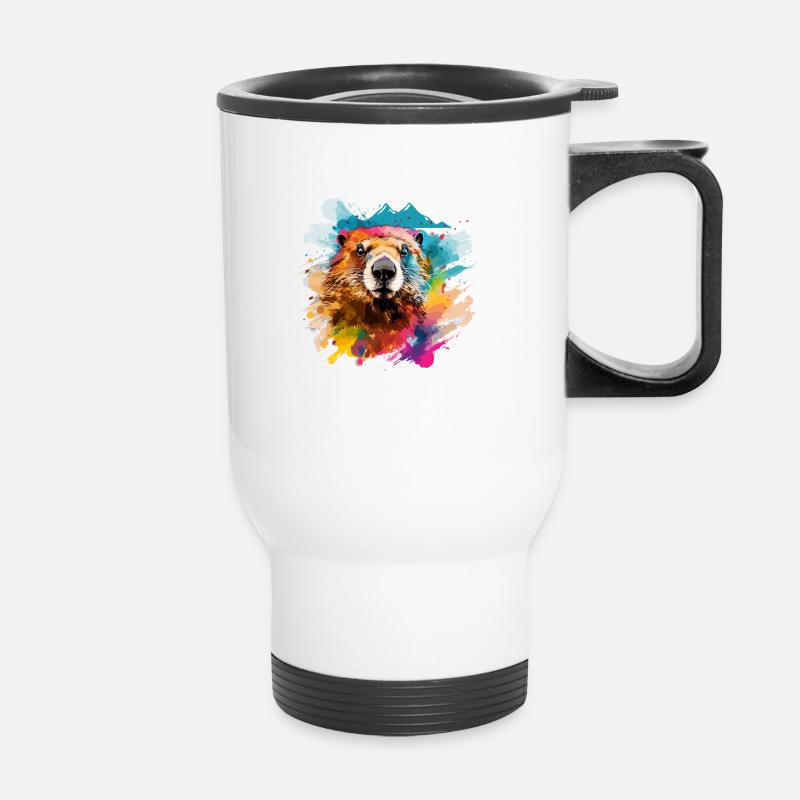 marmotte - Tasse isotherme avec poignée - blanc