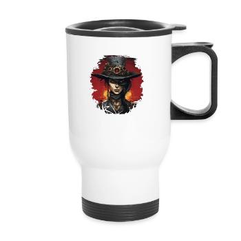 Emo Steampunk Girl - Thermal mug with handle - white - Front