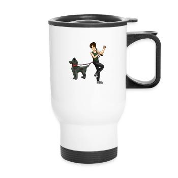 Aide! Mon chien est un zombie - Tasse isotherme avec poignée - blanc - Devant