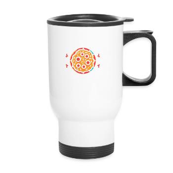 Fonctionnera pour Pizza - Tasse isotherme avec poignée - blanc - Devant