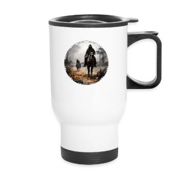Les cow-boys sont en fait des éleveurs de bétail - Tasse isotherme avec poignée - blanc - Devant