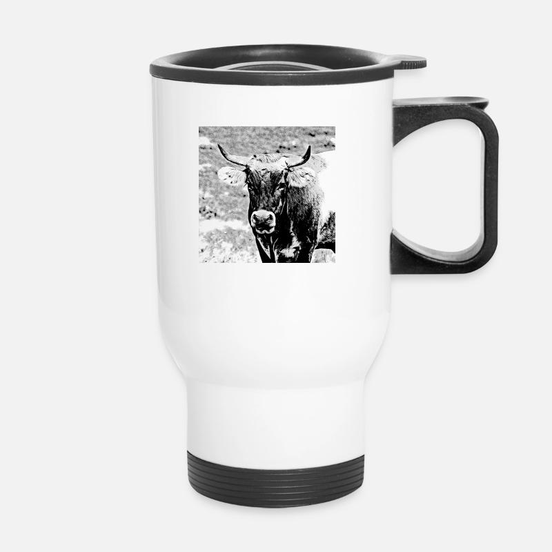 Stier - Thermobecher mit Tragegriff - Weiß