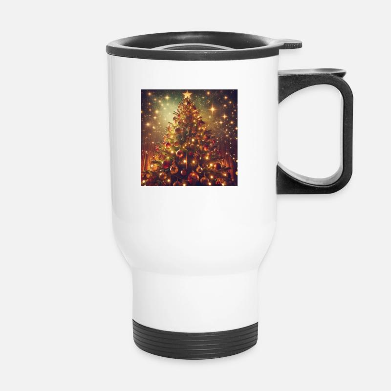 Weihnachtsbaum Druck auf Accessoires - Thermobecher mit Tragegriff - Weiß