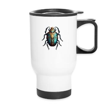 Skarabäus / Mystik / Ägyptische Symbolik / Antik - Thermobecher mit Tragegriff - Weiß - Vorne
