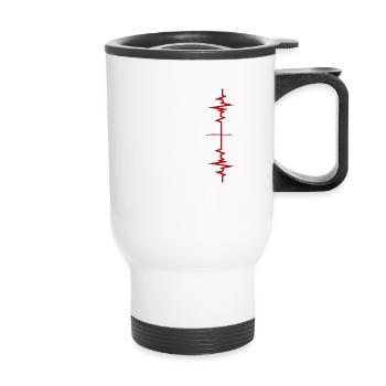 Flûte battement de coeur idée Cadeau flûtiste - Tasse isotherme avec poignée - blanc - Devant