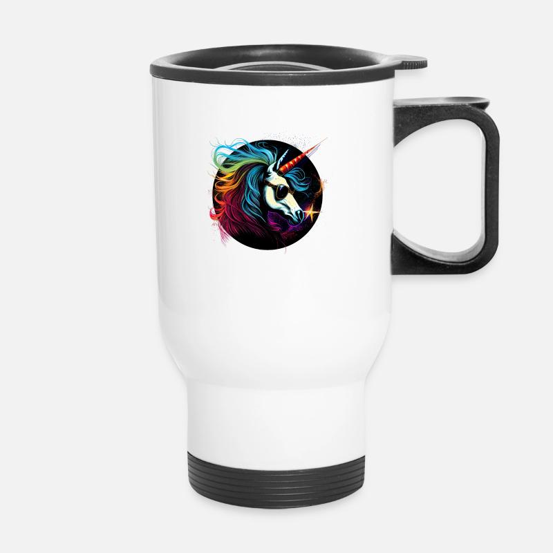 Licorne cool - Tasse isotherme avec poignée - blanc