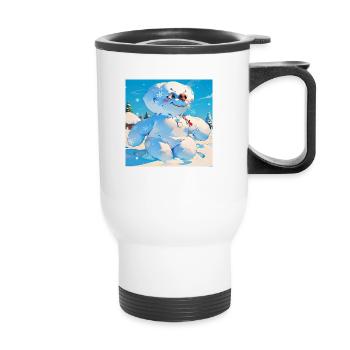 Bonhomme de neige - Tasse isotherme avec poignée - blanc - Devant