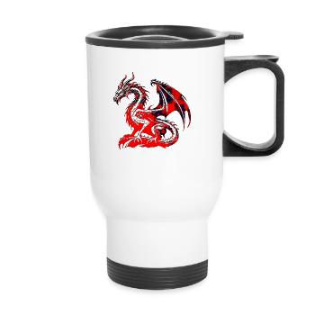 Fantasy Dragon Anime Dragon Head Mythical reptile - Thermal mug with handle - white - Front