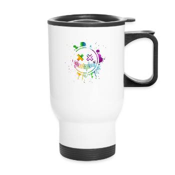 Pixelsmiley (en anglais seulement) - Tasse isotherme avec poignée - blanc - Devant