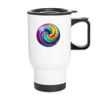 Magic Swirl Marble - Thermal mug with handle - white - Front