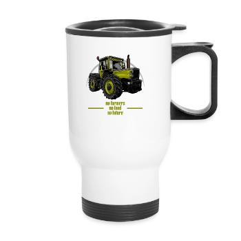Tractor // Illustration - Thermal mug with handle - white - Front