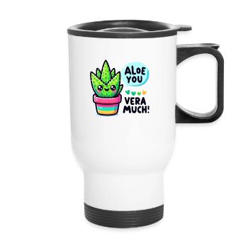 Aloe you vera much - Thermal mug with handle - white - Front