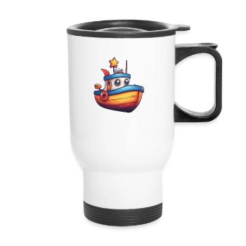 Bateau de pêche - Tasse isotherme avec poignée - blanc - Devant
