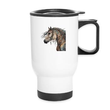 Cheval Chamanique Power Animal - Tasse isotherme avec poignée - blanc - Devant