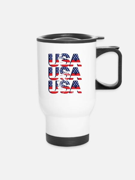USA - Thermobecher mit Tragegriff - Weiß