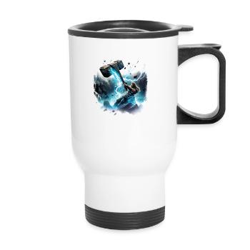 Thor's Hammer Norse Viking God Odin - Thermal mug with handle - white - Front