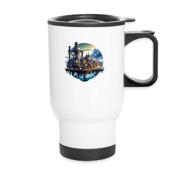 Steampunk City - Thermal mug with handle - white - Front