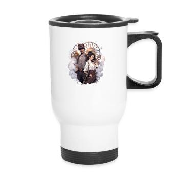 Steampunk-Couple - Thermobecher mit Tragegriff - Weiß - Vorne