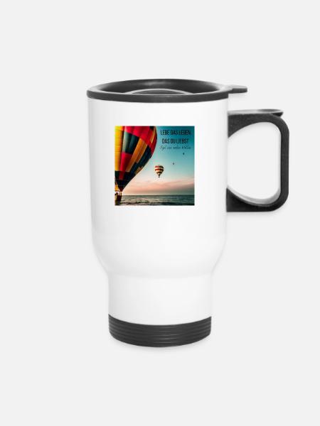 Motivation - Thermobecher mit Tragegriff - Weiß