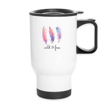 Sauvage et libre - Tasse isotherme avec poignée - blanc - Devant