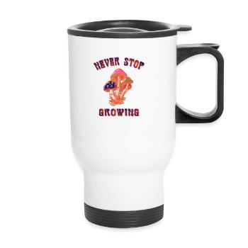 Ne jamais s’arrêter - Tasse isotherme avec poignée - blanc - Devant