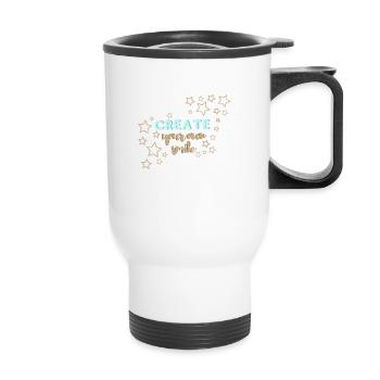 Create your own smile - Thermobecher mit Tragegriff - Weiß - Vorne