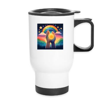 We are all unique - Thermal mug with handle - white - Front