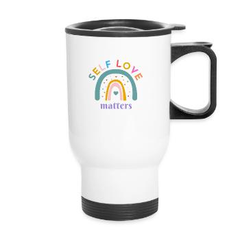 Selflove Matters! Rainbow, customisable - Thermal mug with handle - white - Front