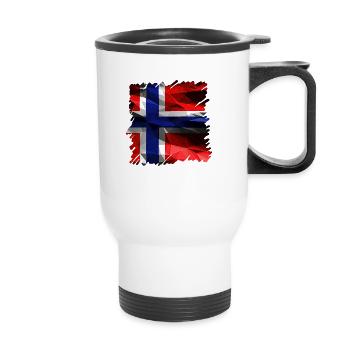 Norway Norway Flag Scandinavia Norden Tor Viking - Thermal mug with handle - white - Front