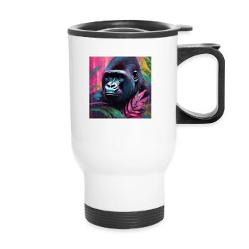 Gorilla - Thermobecher mit Tragegriff - Weiß - Vorne
