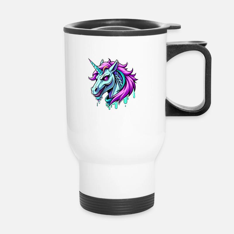 Bad Unicorn - Thermal mug with handle - white