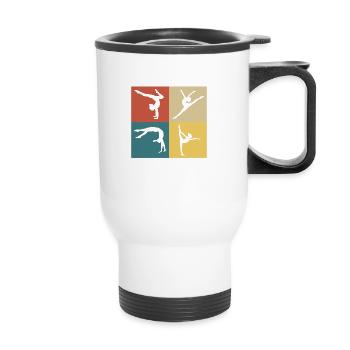 Retro Vintage Gymnastics - Thermal mug with handle - white - Front