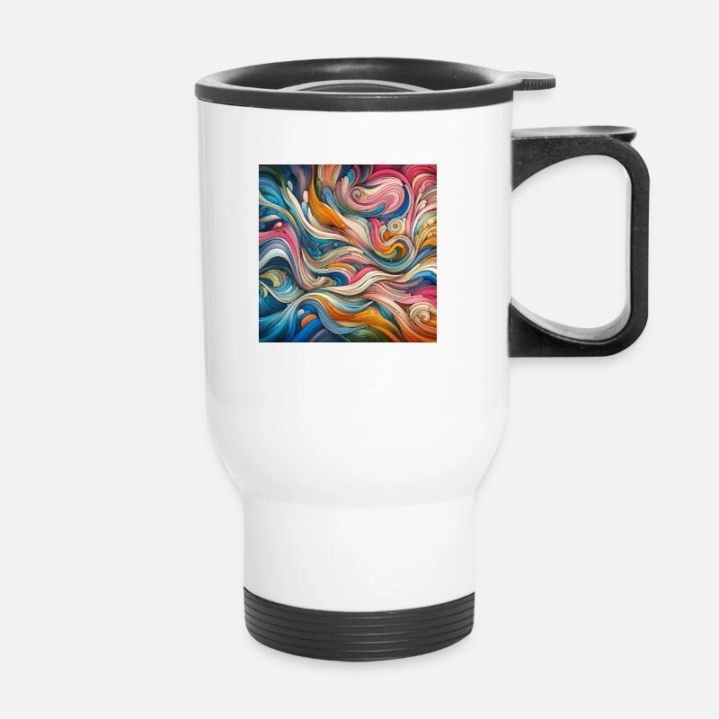 Vibrant Flux: Dynamic Artwork - Thermal mug with handle - white