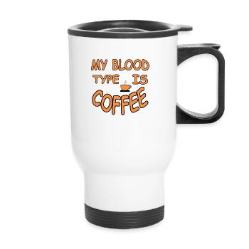 Kaffee - Thermobecher mit Tragegriff - Weiß - Vorne