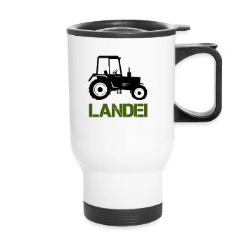 traktor landei - Thermobecher mit Tragegriff - Weiß - Vorne