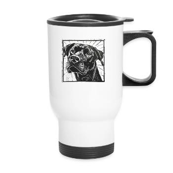 Chien Animal De Compagnie Aboiement Bello Chiot Chien Museau De Chien - Tasse isotherme avec poignée - blanc - Devant