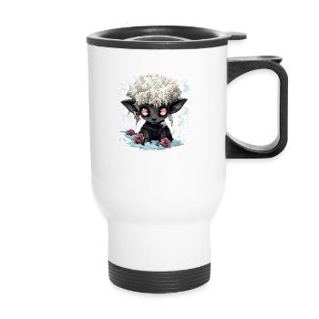 Black sheep - Thermal mug with handle - white - Front