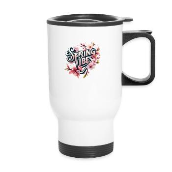 Beginning of spring: Floral splendour - Thermal mug with handle - white - Front
