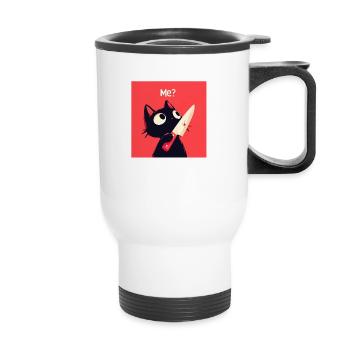 Chat mignon - Tasse isotherme avec poignée - blanc - Devant