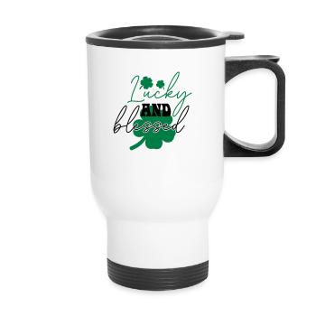 Lucky St. Patrick’s Day - Thermal mug with handle - white - Front