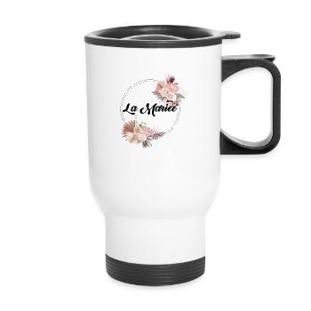 The Floral Bride - Bachelorette Party Gift Idea - Thermal mug with handle - white - Front